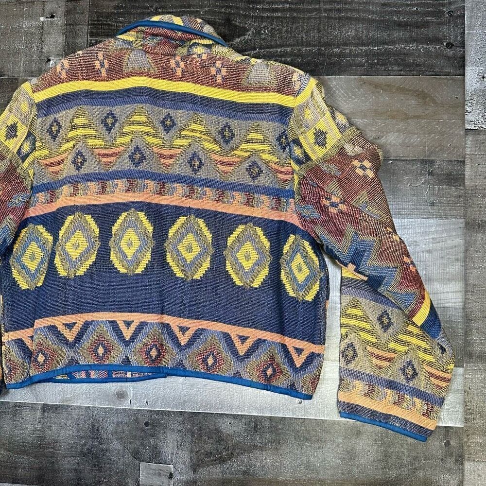 Dress Barn Women’s XL Vintage Southwestern Tribal Blazer Woven Bolero Jacket NWT - Picture 2 of 11
